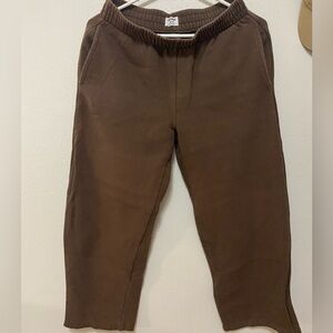 Cotton On Brown Fleece-Lined Sweatpants (Size M)